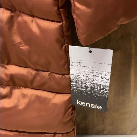 KENSIE - Fleet Street Long Faux Down Quilted Jacket - Picture 5 of 16